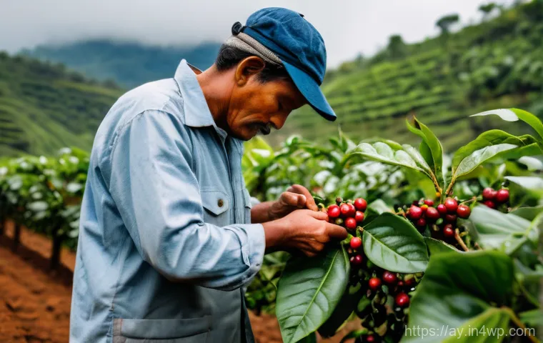 커피 원산지에 대한 오해와 진실 - **"The Journey of the Bean: From Cherry to Cup"**: A composite image showing the transformative jour...